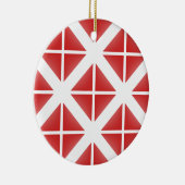 Red Trendy Triangle Pattern Keramikornament (Rechts)