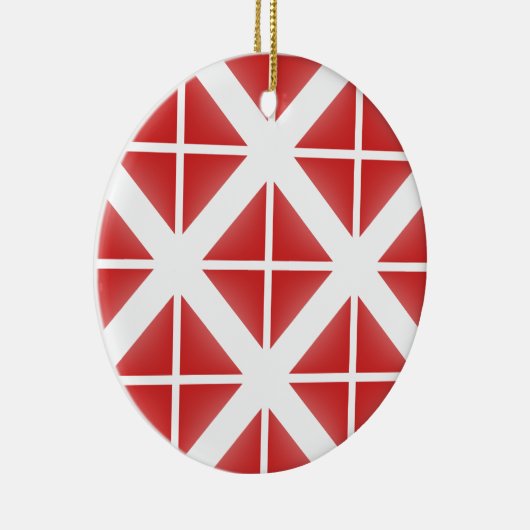 Red Trendy Triangle Pattern Keramikornament (Rechts)