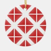 Red Trendy Triangle Pattern Keramikornament (Vorne)