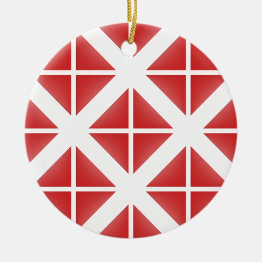 Red Trendy Triangle Pattern Keramikornament (Vorne)