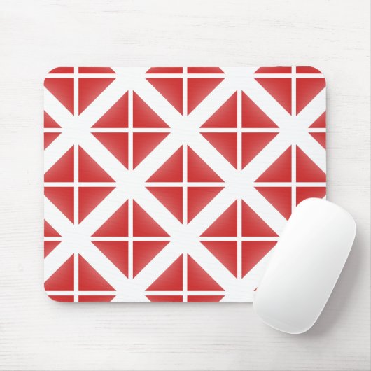 Red Trendy Triangle Pattern Mousepad (Mit Mouse)