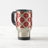 Red Trendy Triangle Pattern Reisebecher (Vorderseite Links)