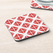 Red Trendy Triangle Pattern Untersetzer (Linke Seite)