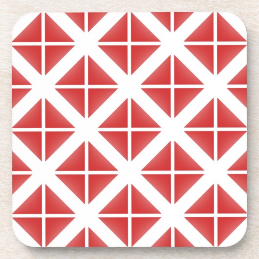 Red Trendy Triangle Pattern Untersetzer (Vorderseite)