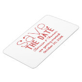 Red Trendy Typografy Save the Date Magnet (Linke Seite)