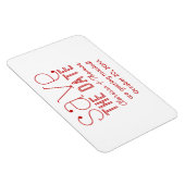 Red Trendy Typografy Save the Date Magnet (Rechte Seite)