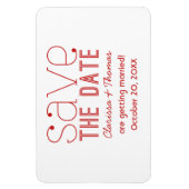 Red Trendy Typografy Save the Date Magnet (Vertikal)