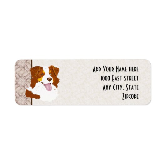 Red Tri Aussie Dog Custom Return Address Label (Vorne)