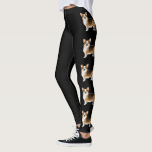 Red Tri Pembroke Welsh Corgi Cartoon Hunde Black Leggings