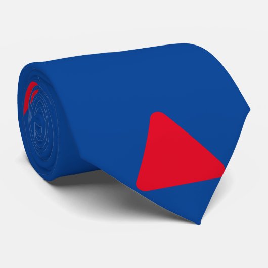 Red Triangle Pattern Blue Modern Artwork Krawatte (Gerollt)