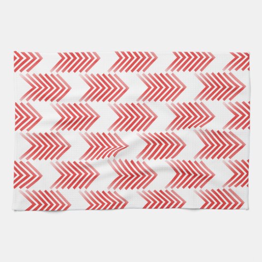 Red Tribal Arrow Pattern Geschirrtuch (Horizontal)