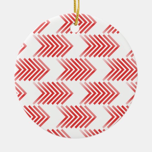 Red Tribal Arrow Pattern Keramikornament (Vorne)