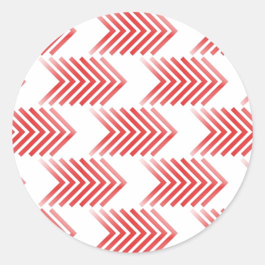 Red Tribal Arrow Pattern Runder Aufkleber (Vorderseite)