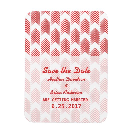 Red Tribal Arrows Save the Date Flexi Magnet (Vertikal)
