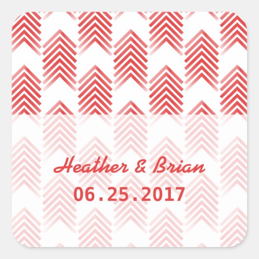 Red Tribal Arrows Wedding Stickers (Vorderseite)