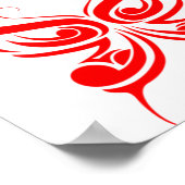 Red Tribal Butterfly Ornamental Poster (Ecke)