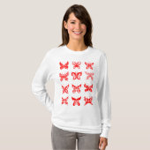Red Tribal Butterfly Ornamental T-Shirt (Vorne ganz)