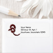 Red Tribal Dragon Address Label (Insitu)