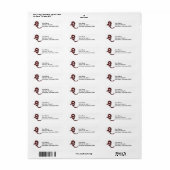 Red Tribal Dragon Address Label (Vorne)