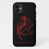 Red Tribal Dragon Black Case-Mate iPhone Hülle (Rückseite)