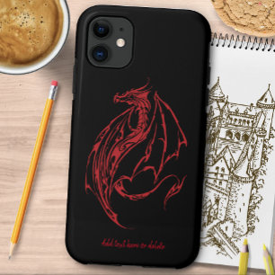Red Tribal Dragon Black Case-Mate iPhone Hülle