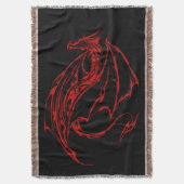 Red Tribal Dragon Black Decke (Vorderseite Vertikal)