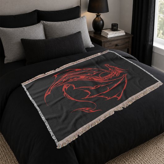 Red Tribal Dragon Black Decke