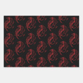 Red Tribal Dragon Black Geschenkpapier Set (Vorderseite 3)