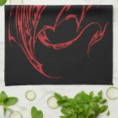 Red Tribal Dragon Black Geschirrtuch (Gefaltet)