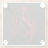 Red Tribal Dragon Black Glasuntersetzer (Rückseite)
