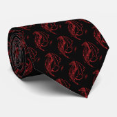 Red Tribal Dragon Black Krawatte (Gerollt)