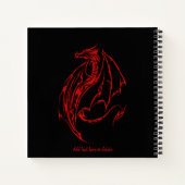Red Tribal Dragon Black Notizblock (Rückseite)