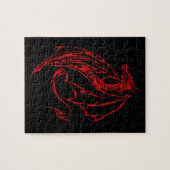 Red Tribal Dragon Black Puzzle (Horizontal)