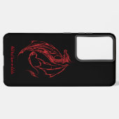 Red Tribal Dragon Black Samsung Galaxy Hülle (Linke Seite)