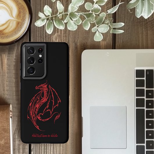 Red Tribal Dragon Black Samsung Galaxy Hülle