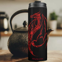 Red Tribal Dragon Black