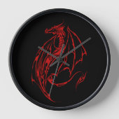 Red Tribal Dragon Black Uhr (Vorderseite)