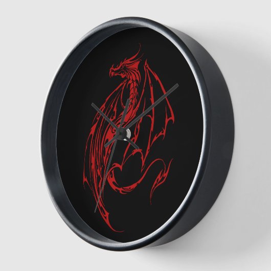 Red Tribal Dragon Black Uhr (Winkel)