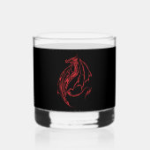 Red Tribal Dragon Black Whiskyglas (Rückseite)