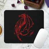 Red Tribal Dragon Mousepad