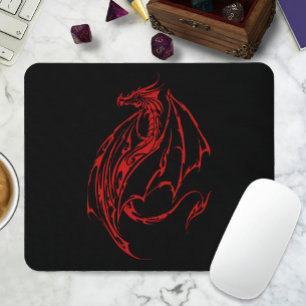 Red Tribal Dragon Mousepad
