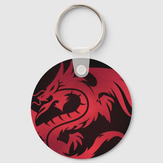 Red Tribal Dragon Schlüsselanhänger (Vorderseite)
