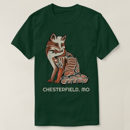 Red Tribal Fo Chesterfield Native American Artwork T-Shirt (Design vorne)