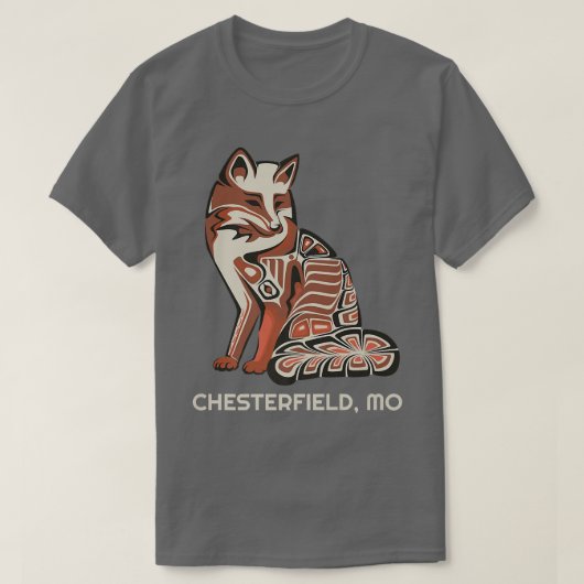 Red Tribal Fo Chesterfield Native American Artwork T-Shirt (Design vorne)