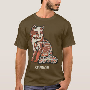 Red Tribal Fo Kansas Native American Artwork Style T-Shirt