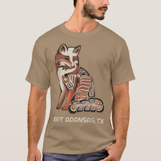 Red Tribal Fox Aransas Native American Artwork Sty T-Shirt