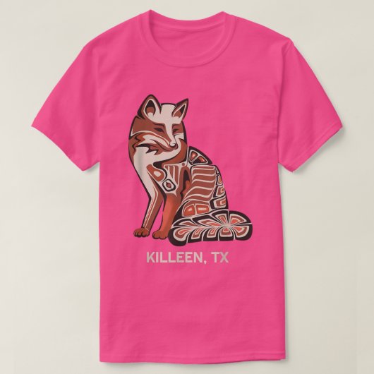 Red Tribal Fox Killeen Native American Artwork Sty T-Shirt (Design vorne)