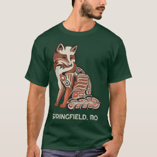 Red Tribal Fox Springfield Native American Artwork T-Shirt