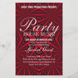 Red Tribal Funky Party Music Club Event Flyer