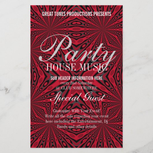 Red Tribal Funky Party Music Club Event Flyer (Vorne)